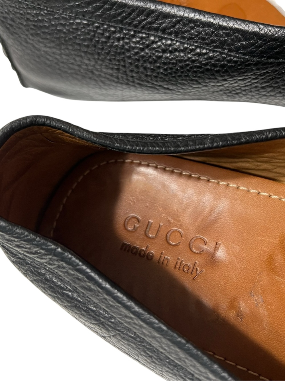 Men's Black Leather Gucci Slip-On Loafers - Picture 3 of 12